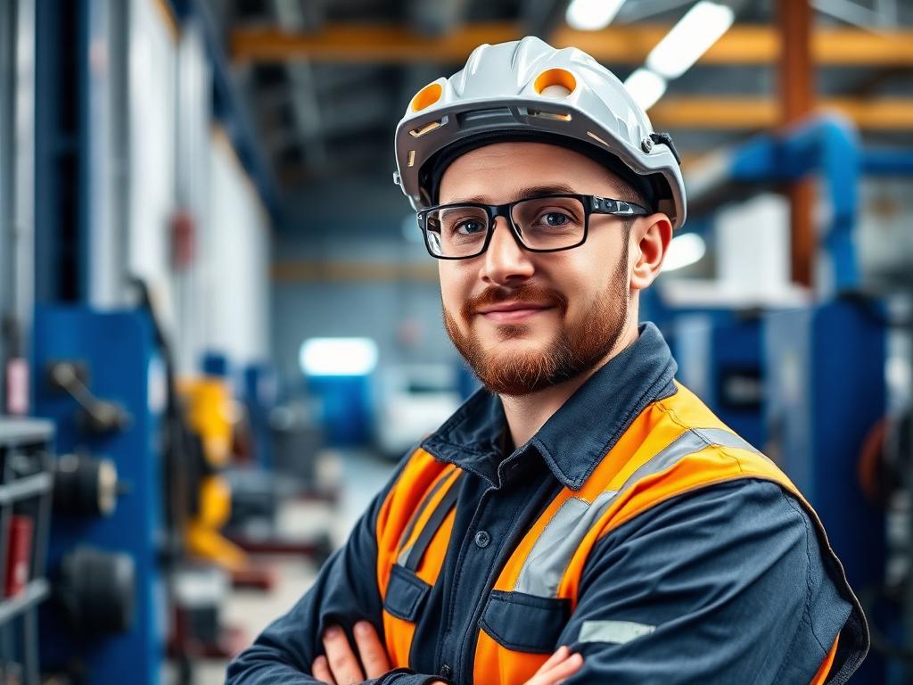 Profissional técnico experiente em ambiente industrial
